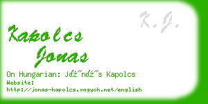 kapolcs jonas business card